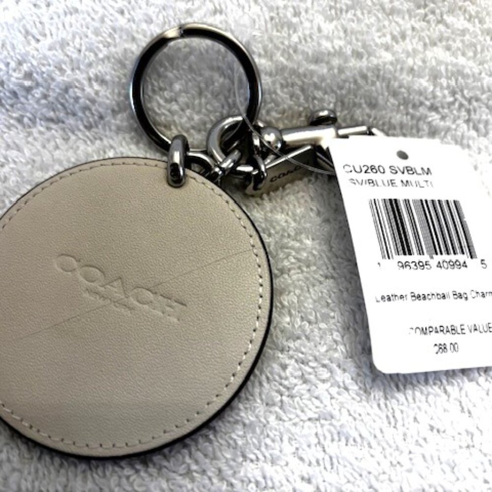 Coach Leather Beachball Bag Charm NWT - Picture 4 of 7